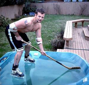 hot tub hockey player